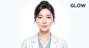 시술 후 맑고 탄력 있는 피부를 가진 여성 모델